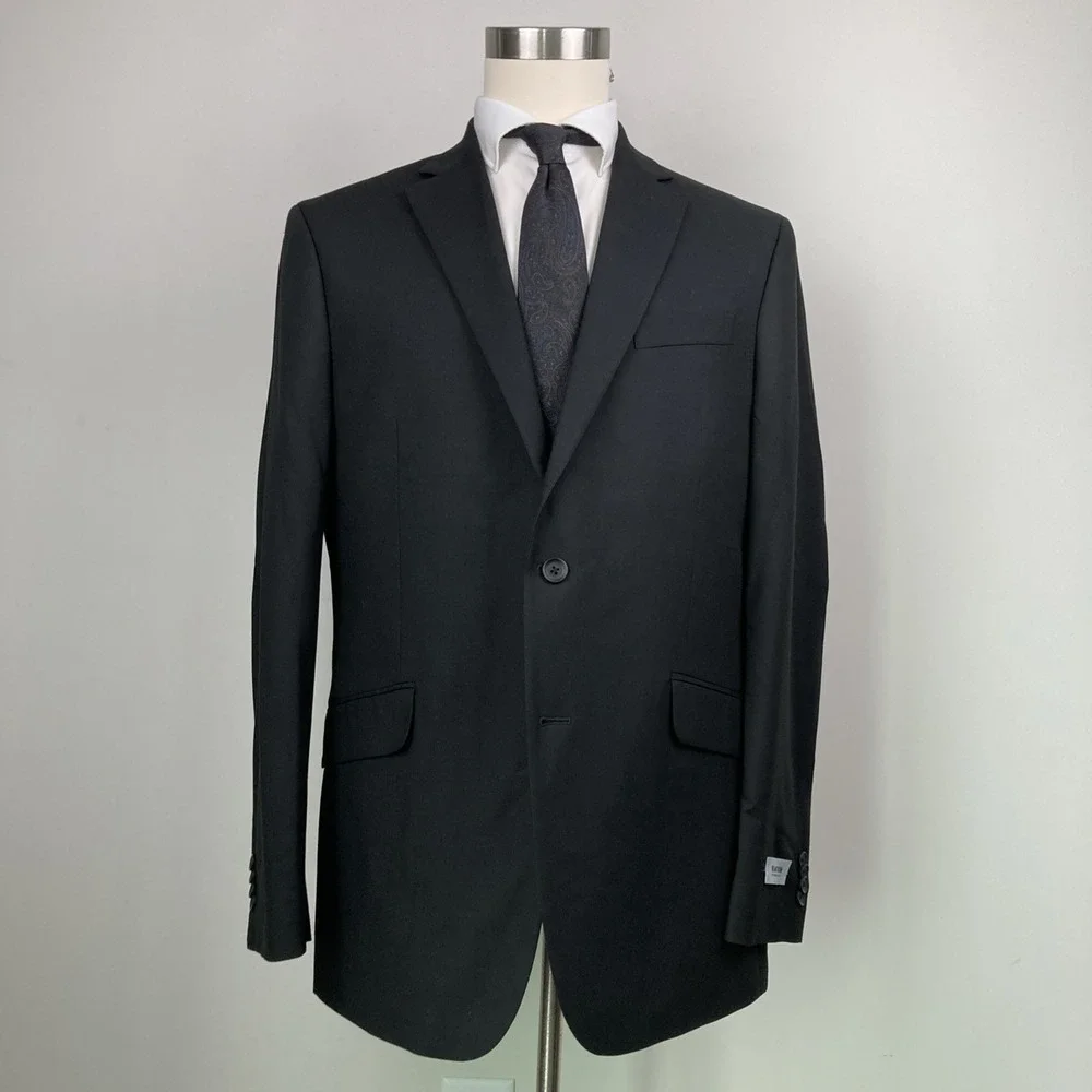 Kenneth Cole Men's Slim Fit 2-pc Suit Black Stretch Jacket 44R Pants 37W 33L